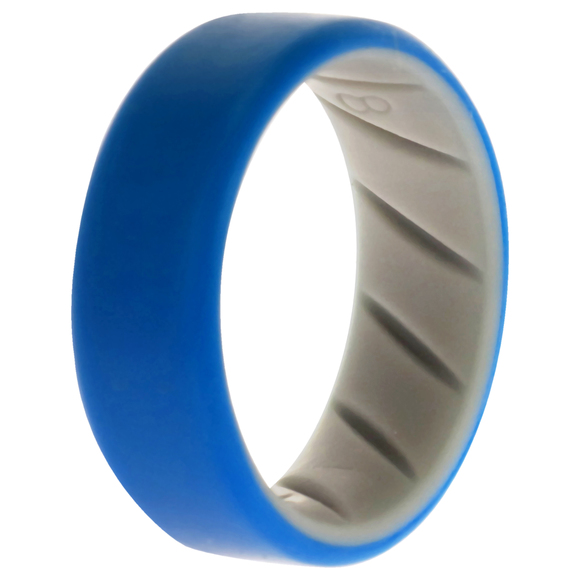 Silicone Wedding BR 8mm Edge Ring - Grey-Blue by ROQ for Men - 8 mm Ring - Picture 1 of 1